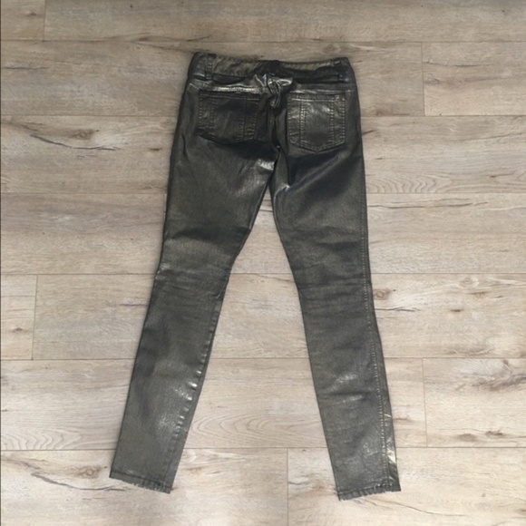 Alice + Olivia Gold 5 pocket skinny jeans/pants, 4 - Picture 2 of 4